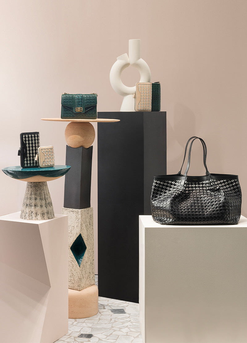 Secret Tote Bag in Mosaico, Zip-around Wallet in Mosaico -  Serapian