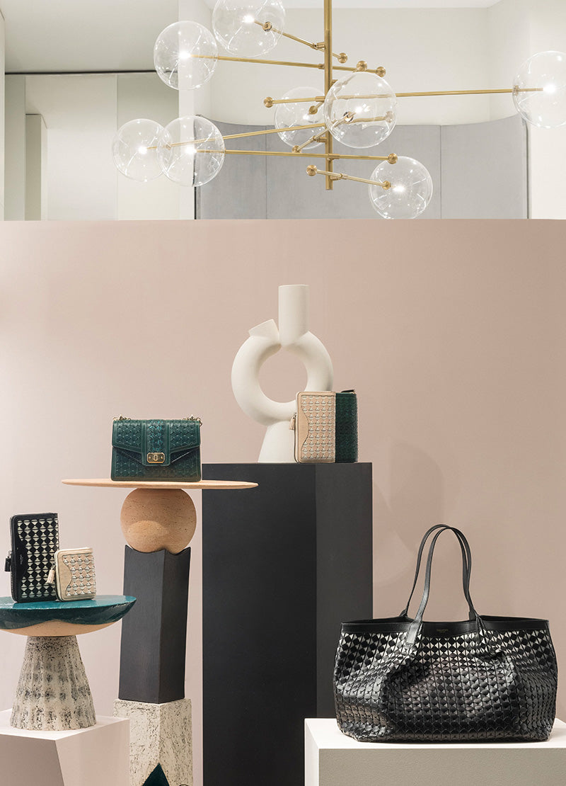Secret Tote Bag in Mosaico, Zip-around Wallet in Mosaico -  Serapian