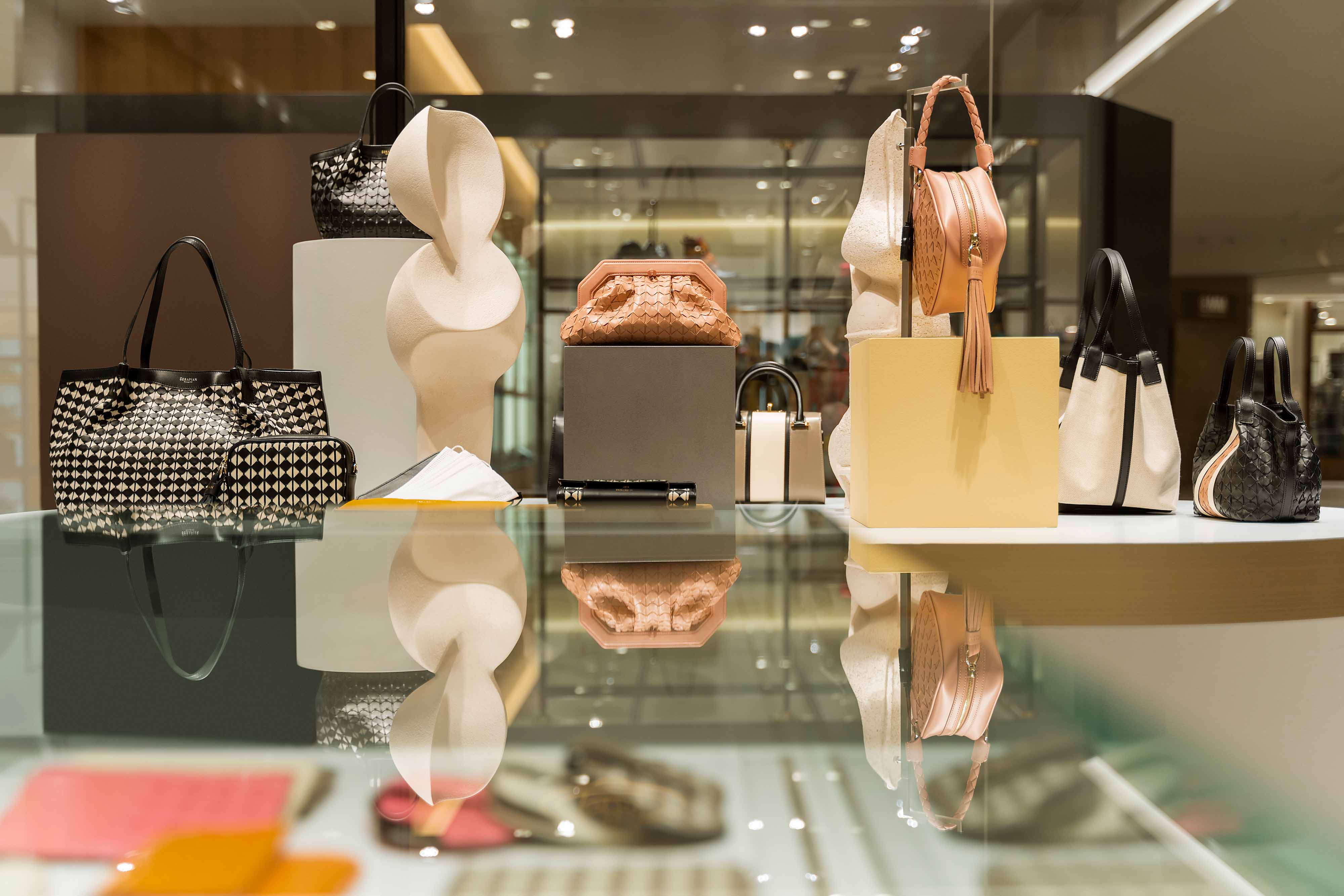 Secret Tote Bag in Mosaico, Secret Clutch Bag in Mosaico, Petra Handbag in Mosaico - Serapian