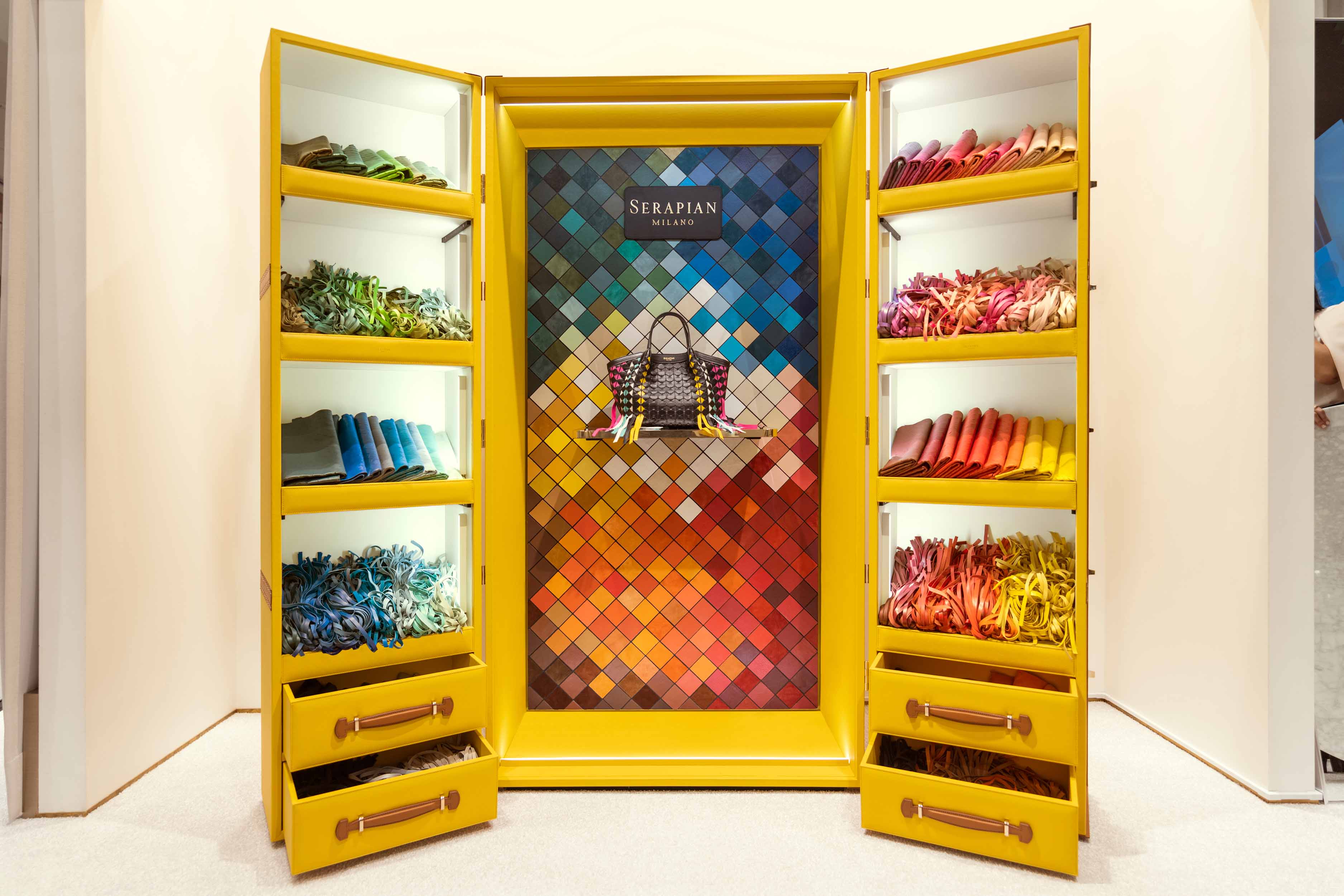 Serapian Boutique, Ginza-Six, Tokyo - Color Palette leather 