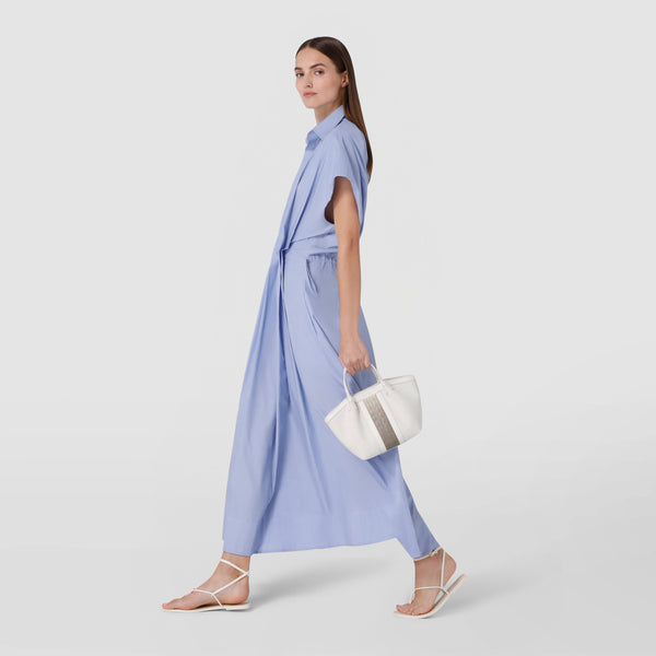 Mini secret bag in canvas and mosaico - off-white/shaded sahara