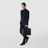 Large briefcase in cachemire leather - black