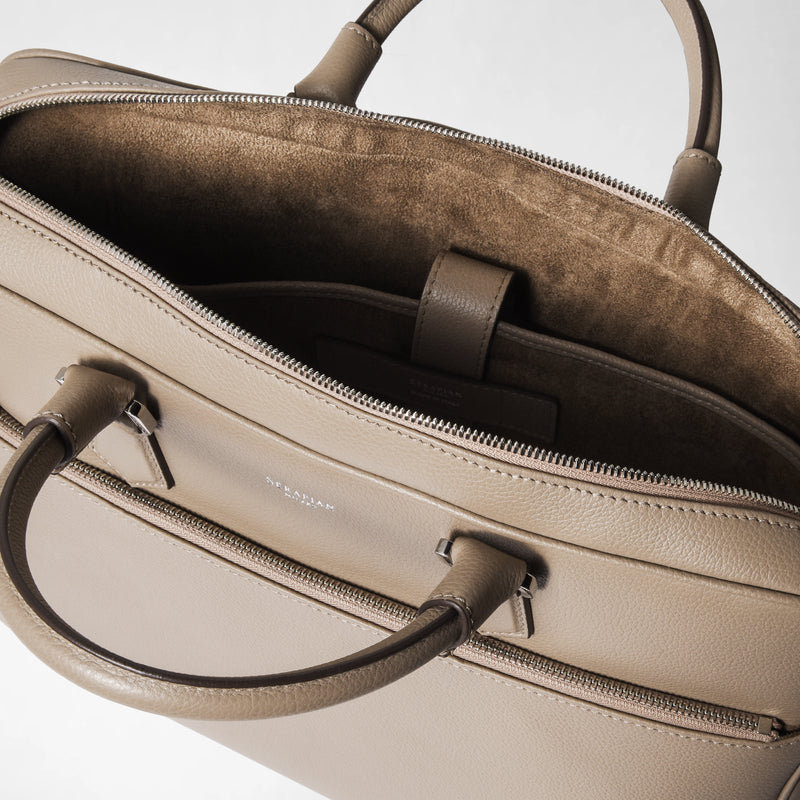 Borsa business slim in pelle cachemire - sahara