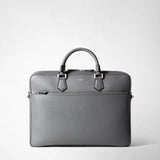 Slim briefcase in cachemire leather - shadow