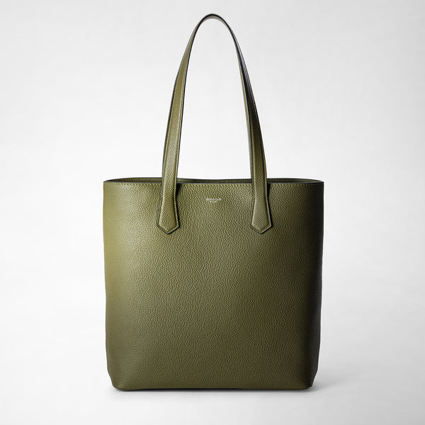 Cachemireレザー製dayトートバッグ - olive green