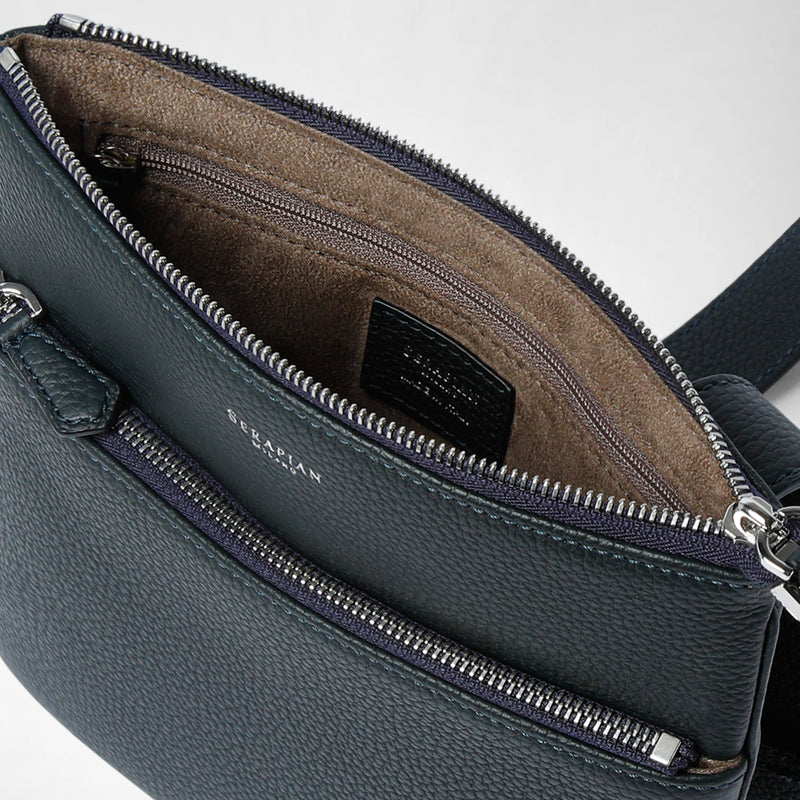 Tracolla piatta in pelle cachemire - navy blue