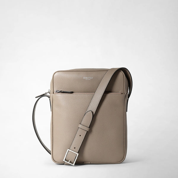 North south messenger in cachemire leather - sahara