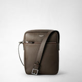 North south messenger in cachemire leather - espresso