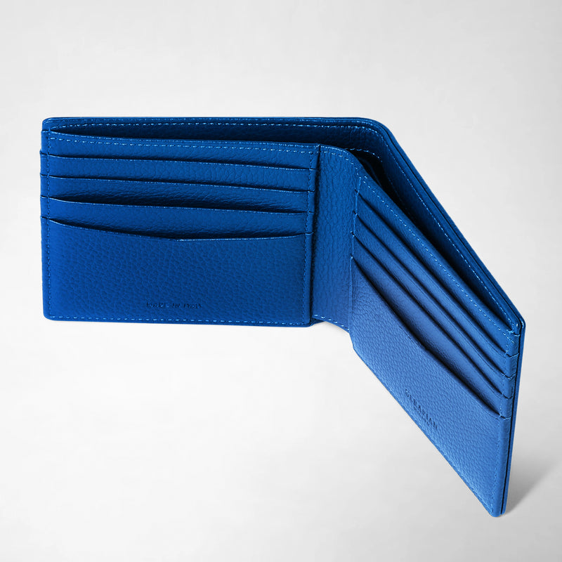 8-card billfold wallet in cachemire leather - winter blue