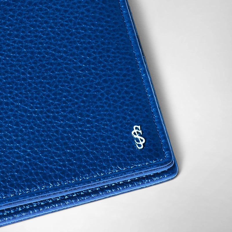 8-card billfold wallet in cachemire leather - winter blue
