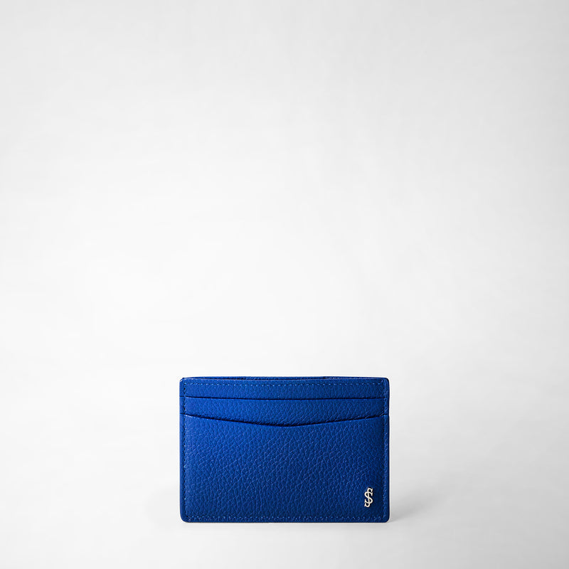 4-card holder in cachemire leather - winter blue