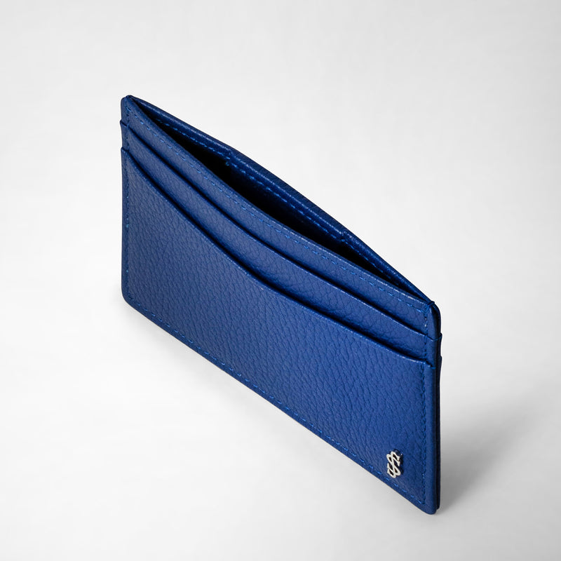 4-card holder in cachemire leather - winter blue