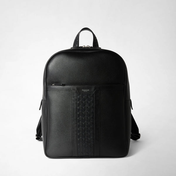 Backpack in cachemire leather and mosaico - black