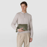 CLUTCH IN CACHEMIRE LEATHER AND MOSAICO