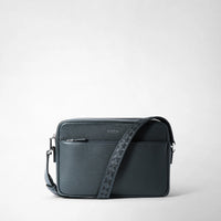 EAST WEST MESSENGER IN CACHEMIRE LEATHER Navy Blue