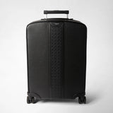 Carry-on suitcase in cachemire leather and mosaico - black