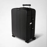 Carry-on suitcase in cachemire leather and mosaico - black