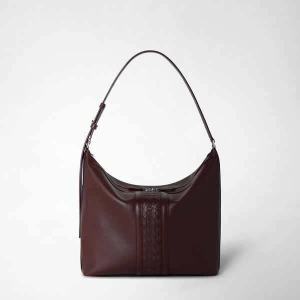 Ani shoulder bag in cachemire leather and mosaico - grape