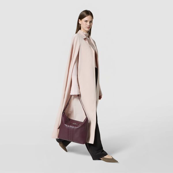An`i shoulder bag in cachemire leather and mosaico - grape