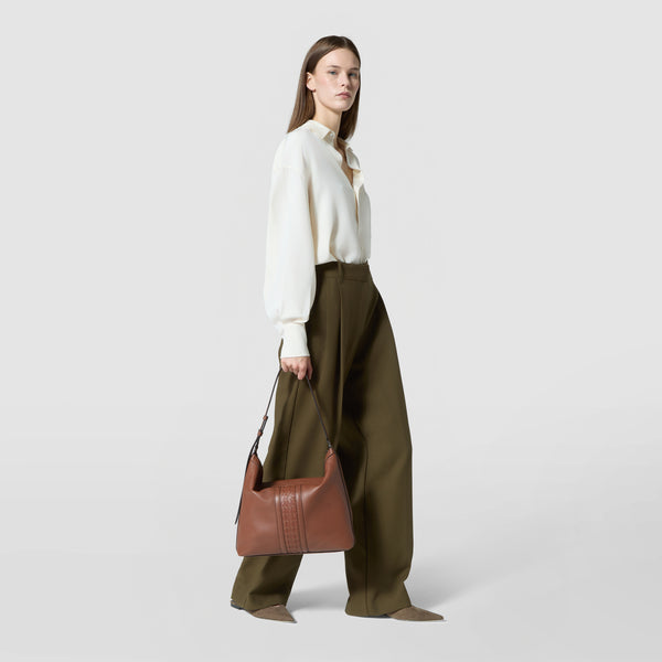 An`i shoulder bag in cachemire leather and mosaico - tobacco