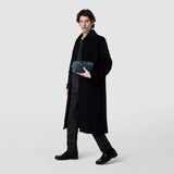 Trousse de toilette en cuir evoluzione - denim blue