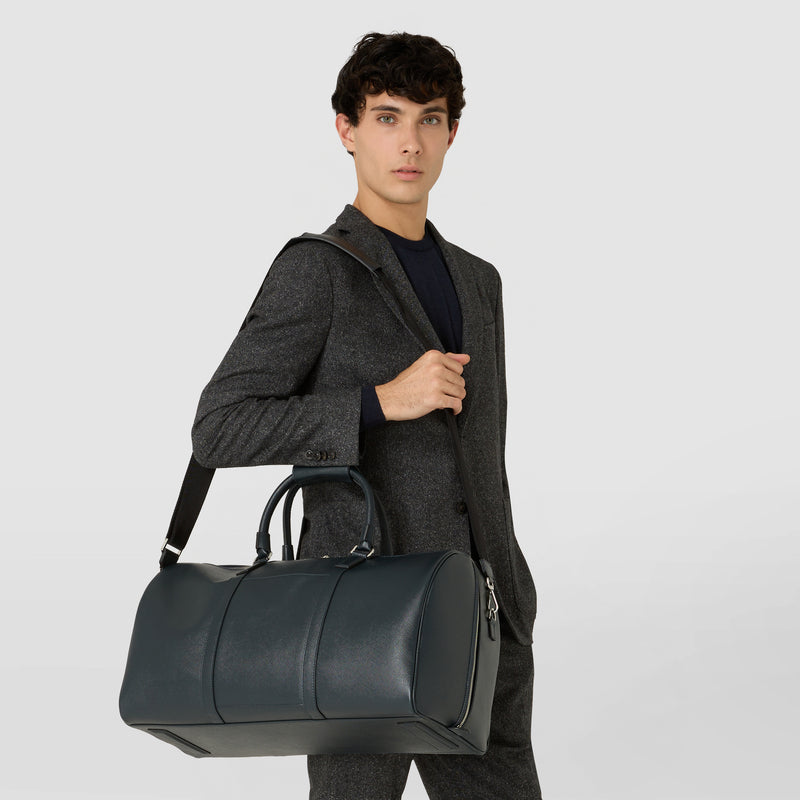Holdall in evoluzione leather - navy blue