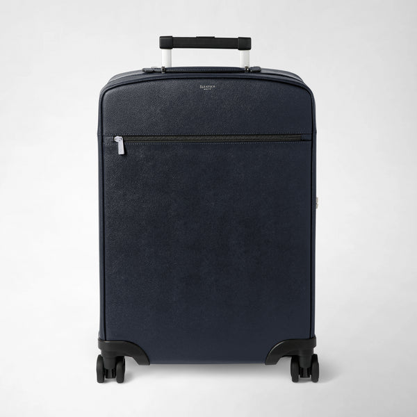 Cabin trolley in evoluzione leather - navy blue