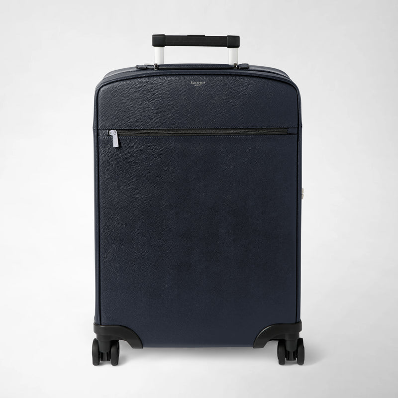 Kabinentrolley aus evoluzione-leder - navy blue