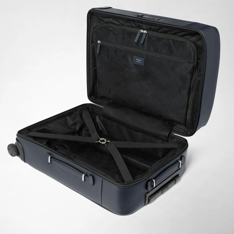 Kabinentrolley aus evoluzione-leder - navy blue