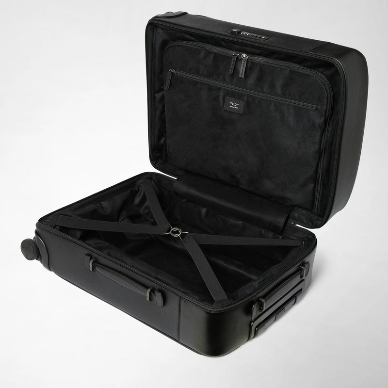 Trolley da cabina in pelle evoluzione - black eclipse