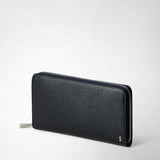 Zip-around wallet in evoluzione leather - navy blue