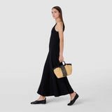 Mini secret bag in raffia intrecci - natural/black