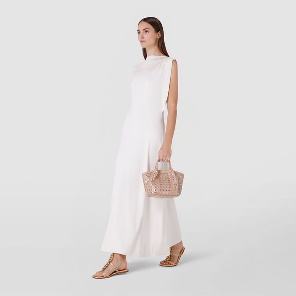 Mini secret bag in mosaico and elaphe - golden pink