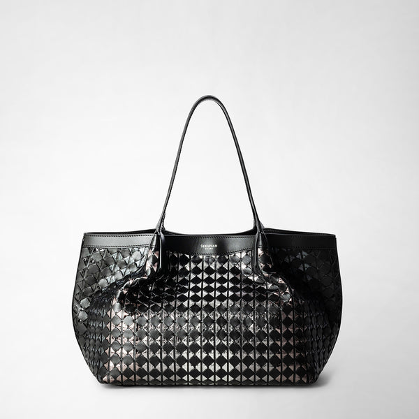 Small secret tote bag in mosaico and elaphe - flare