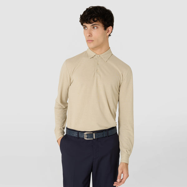 Frontal view: BELT IN MOSAICO shown worn by a person, highlighting the navy blue woven nappa leather belt with a metallic rectangular buckle at the waist.