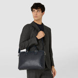 Borsa business extra slim in mosaico - navy blue