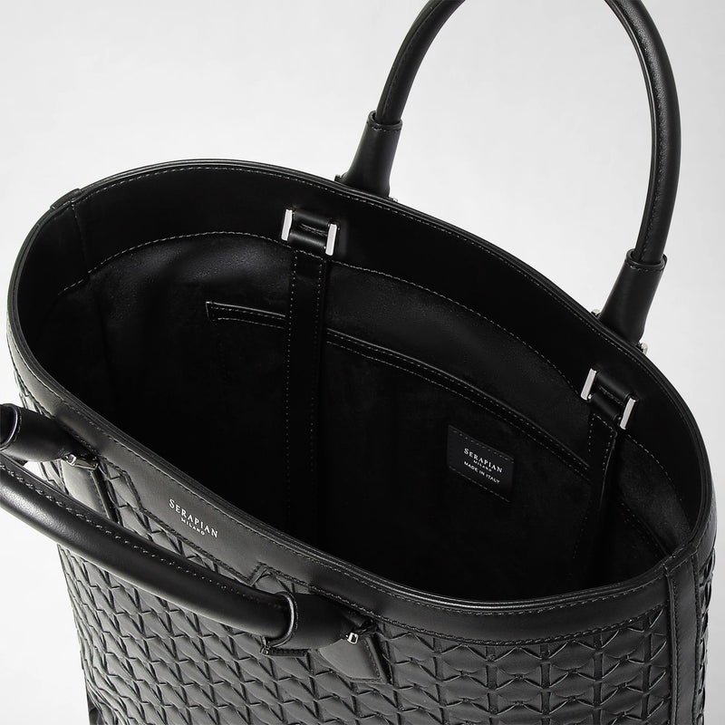 Day tote bag in mosaico - black