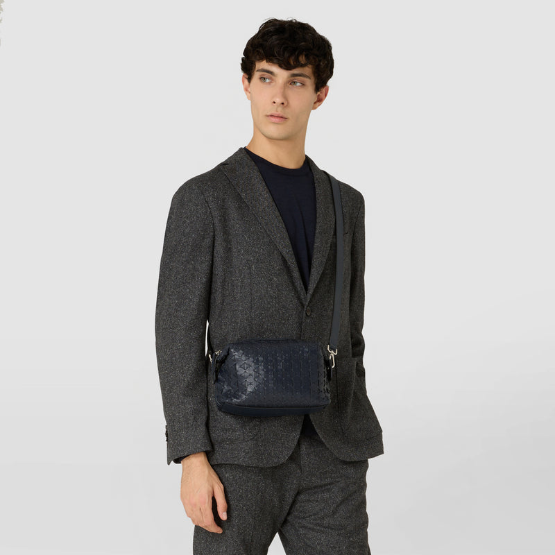 2-in-1 clutch in mosaico - navy blue