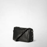 East west crossbody bag in mosaico - black
