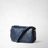 East west crossbody bag in mosaico - navy blue