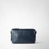 East west crossbody bag in mosaico - navy blue
