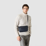 East west crossbody bag in mosaico - navy blue