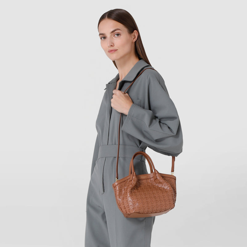 Mini secret bag in mosaico - tan
