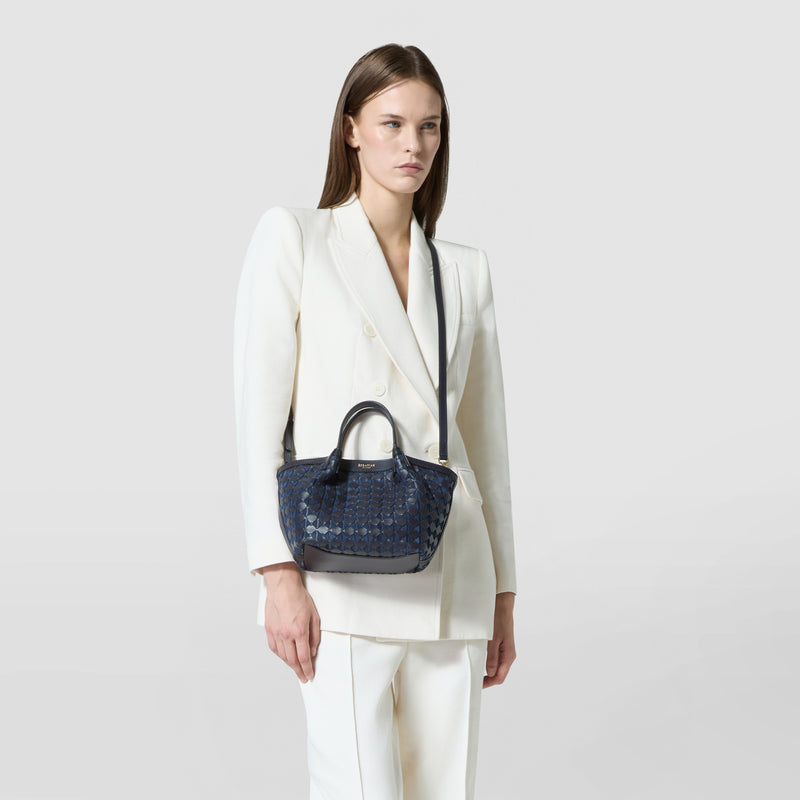 Mini secret bag in mosaico - midnight blue