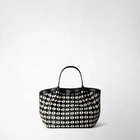MINI SECRET BAG IN MOSAICO Black/Off-White