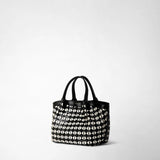 Mini secret bag in mosaico - black/off-white