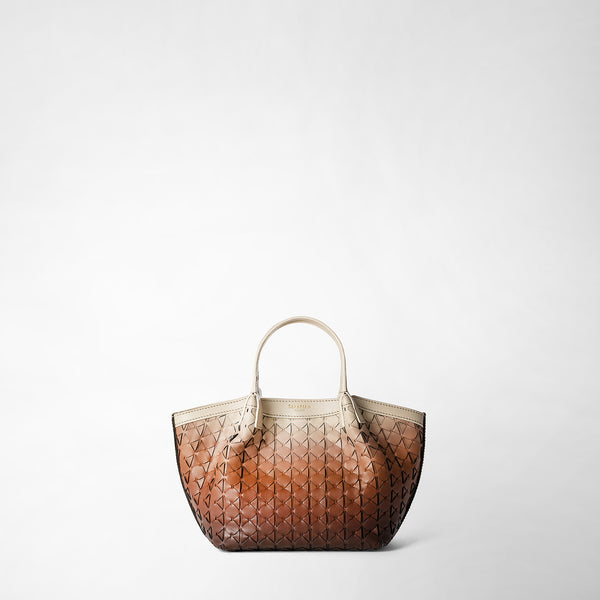 Mini secret bag in mosaico - shaded brown