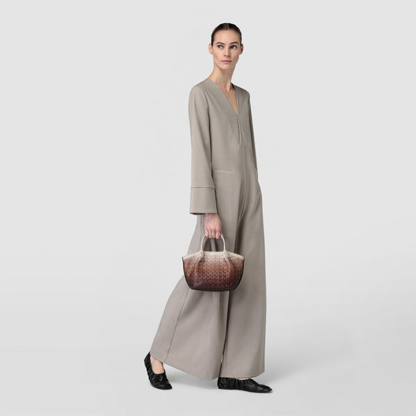 Mini secret bag in mosaico - shaded brown