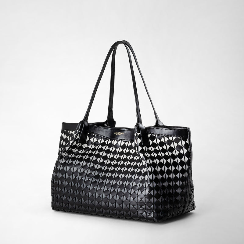 Small secret tote bag in mosaico - chiaroscuro