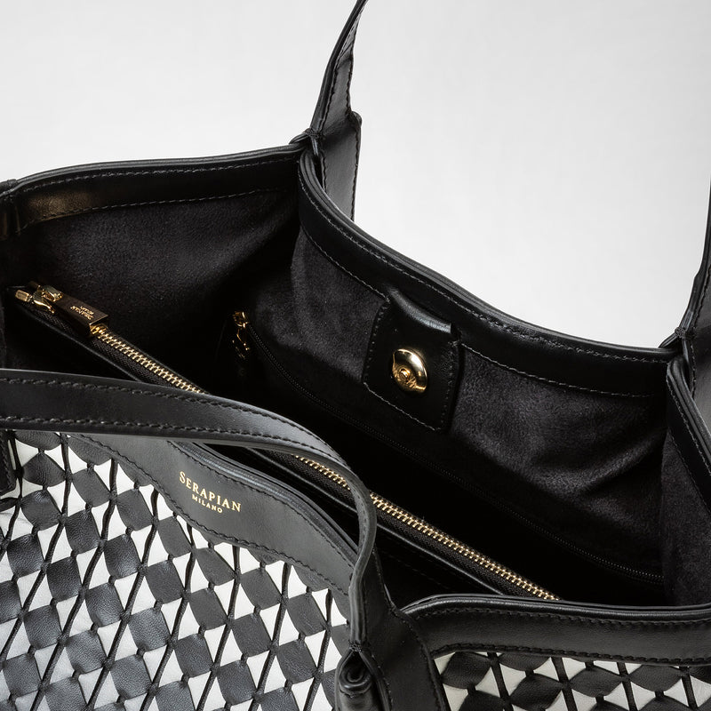 Small secret tote bag in mosaico - chiaroscuro